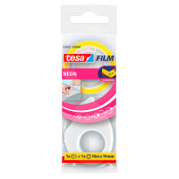 Neonowa taśma biurowa tesa® do oznaczania, z dyspenserem, 10m:19mm różowa/żółta